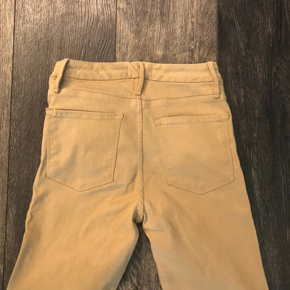 FRAME Le Crop Mini Boot Jeans Light Camel Coated Brown Size 26 Stretch